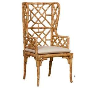    Bamboo Wing Back Chair in Crossroads Yarrow