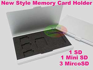 Thin Aluminum Memory SD MICRO T FLASH Holder Card Case  