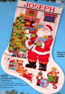 Bucilla SANTA CLASSIC Counted Cross Stitch Christmas Stocking Kit  L 