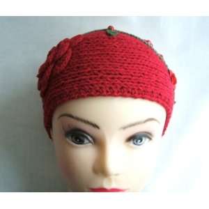  Red Crochet Headband Beauty