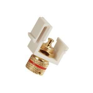 White/Red coded Deluxe Gold Plated Keystone Module with Banana Jack 