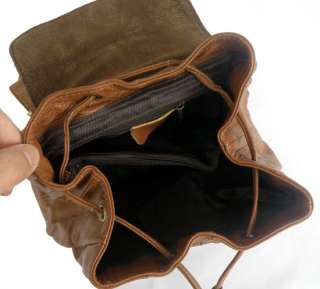 100% Great Leather Children Cute Brown Backpack Shoulder Satchel Hand 