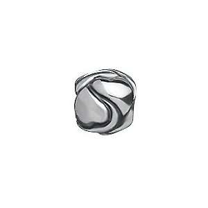   Silver Heart Pattern Bead For Petites Charm Bracelets Only Jewelry