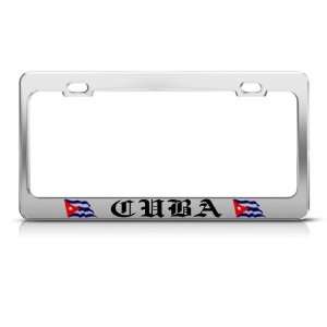  Cuba Flag Cuban Country Metal license plate frame Tag 