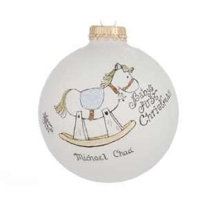 Personalized Rocking Horse   Boy Christmas Ornament 