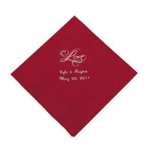 Personalized Love Luncheon Napkins   Red   Tableware & Napkins 