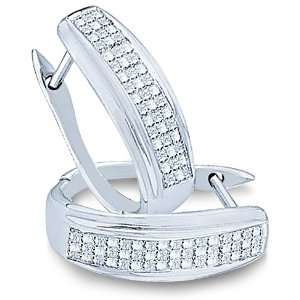   Set Princess Square Cut Diamond U Shape Earrings (1/2 cttw) Jewelry