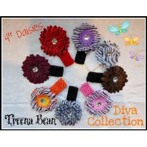Treena Bean 8 Large, Cute Diva Collection Gerber Daisy Flower Hair 