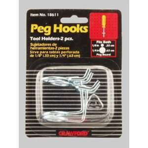  Lehigh Group/Crawford #18611 2PK 1/8 Tool Peg Hook