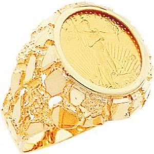  14K Gold 1/10oz American Eagle Coin Ring Sz 10 Jewelry