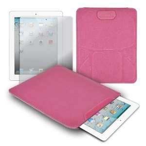 Apple iPad 2 or iPad 3 Premium Corduroy Carrying Sleeve (Pink) with 