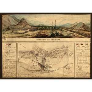 1839 map of Yungay, Battle of Peru, 1839 