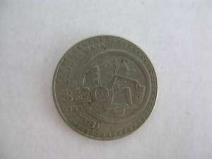 OLD Vintage 1981 Mexican Coin CULTURA MAYA Half Dollar Size $20 
