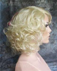 Lady Gaga Deluxe Quality Skintop Blonde and Pink Curley Wig  