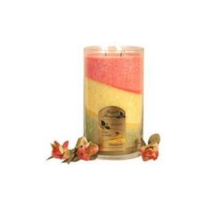  Daiquiri Candle BQT Jar   Three color layers Pink Yellow 