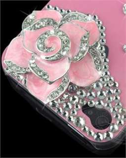   4S Camellia Flower Bling Diamond Rainstone Hard Case Cover Skin  