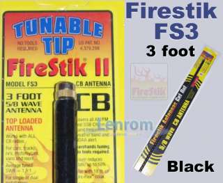 Firestik II CB Antenna FS3 B 3 foot tunable tip Black  