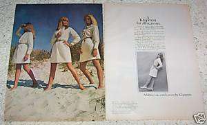 1968 CYBILL SHEPHERD Klopman fabric clothing 2 PAGE AD  