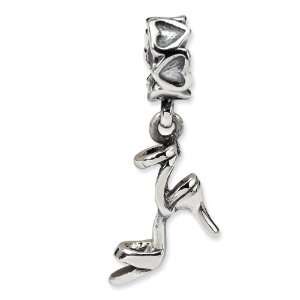   Silver Reflections High Heel Shoe Dangle Bead QRS1010 Jewelry