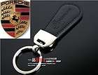 Porsche Auto Car Logo Leather Key Chain Ring Carrera 911S Boxster 