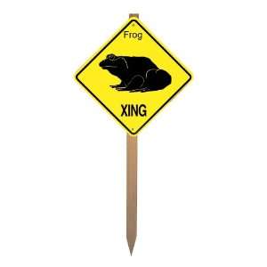  Frog Xing Caution Crossing Yard Sign on a Stake Wildlife 