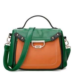 Faux Leather Purse Tote Satchel Shoulder Bag Handbag Colorful Multi 