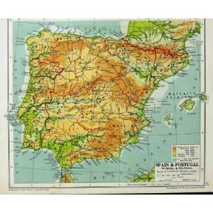   Map Spain Portugal Balearic Italy Corsica Sardinia