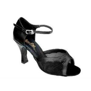 Salsa Ballroom Latin Dance Shoes Black L heel 3 Sz 8.5  