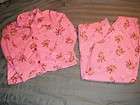 girls size 10 12 pink FLEECE MONKEY pjs pajamas shirt t