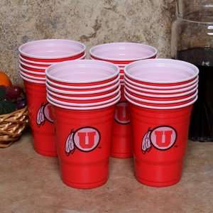  NCAA Utah Utes Red Game Day 24 Pack 18oz. Plastic Cups 