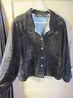 Soft Gray Embroidered Button Front Jacket Alex Kim 1X