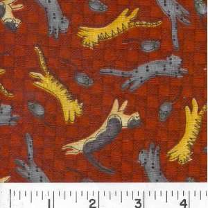    45 Wide CAT & MOUSE Fabric By The Yard Arts, Crafts & Sewing