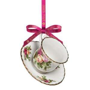  Royal Albert Old Country Roses Teacup and Saucer Ornament 