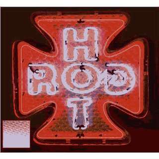Iron Cross Hot Rod Diamond Plate with Diamond Plate Housing Neon Sign