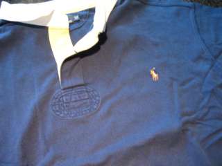     Mens RALPH LAUREN Navy Blue Long Sleeve RUGBY Shirt (3XLT)  