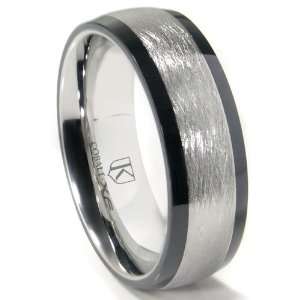   Di Seta Finish Two Tone Dome Wedding Band Ring Sz 7.0 SN#785 Jewelry