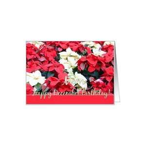  mom Poinsettia December Birthday Card Health & Personal 