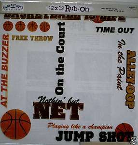 Karen Foster 12x12 Basketball Rub On  