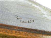 VINTAGE PEG DAWSON OIL ON CANVAS FRAMED CREEK PAINTING  