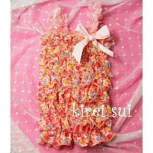 Baby Girls Colorful Pink Flower Lace Petti Rompers Romper Straps NB 3T 