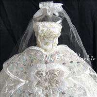 Princess Wedding Gown for Barbie Dolls, Ivory#I01  