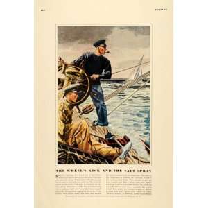 1939 Ad Sailing Men Fashion Dungarees Leslie Saalburg   Original Print 