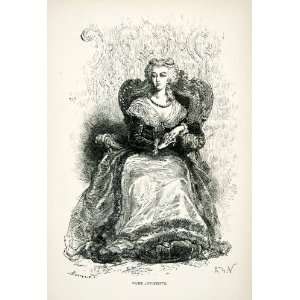  1877 Wood Engraving Marie Antoinette French Revolution 