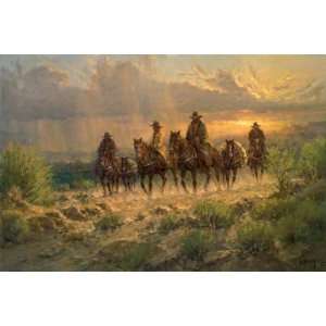  G. Harvey   Cowhands of the West Canvas Giclee