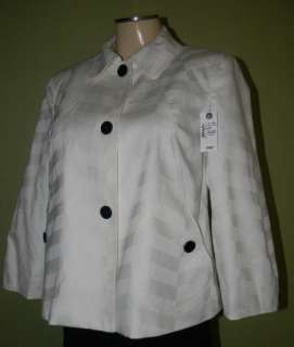 NWT JONES NY Stretch Cotton WHITE Blazer Suit Jacket 4  