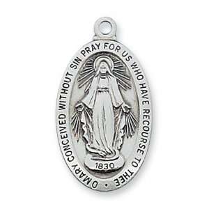  St. Sterling Silver St Saint Miraculous Medal Virgin Mary 