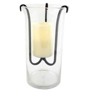  Glass Hurricane Holder w/Flameless Candle Case Pack 4 