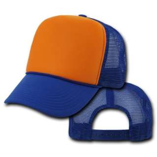 Royal Blue & Orange Classic Mesh Trucker Vintage Ball Baseball Hat 