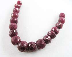 TWH 17 Ruby Facet Rondelle Beads 5   8 mm.  