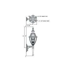Hanover Lantern B13415ARD Augusta Medium 3 Light Outdoor Wall Light in 